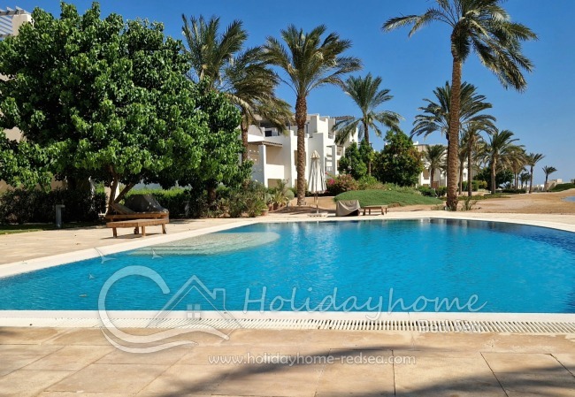 Gemeinschafspool mit Palmen